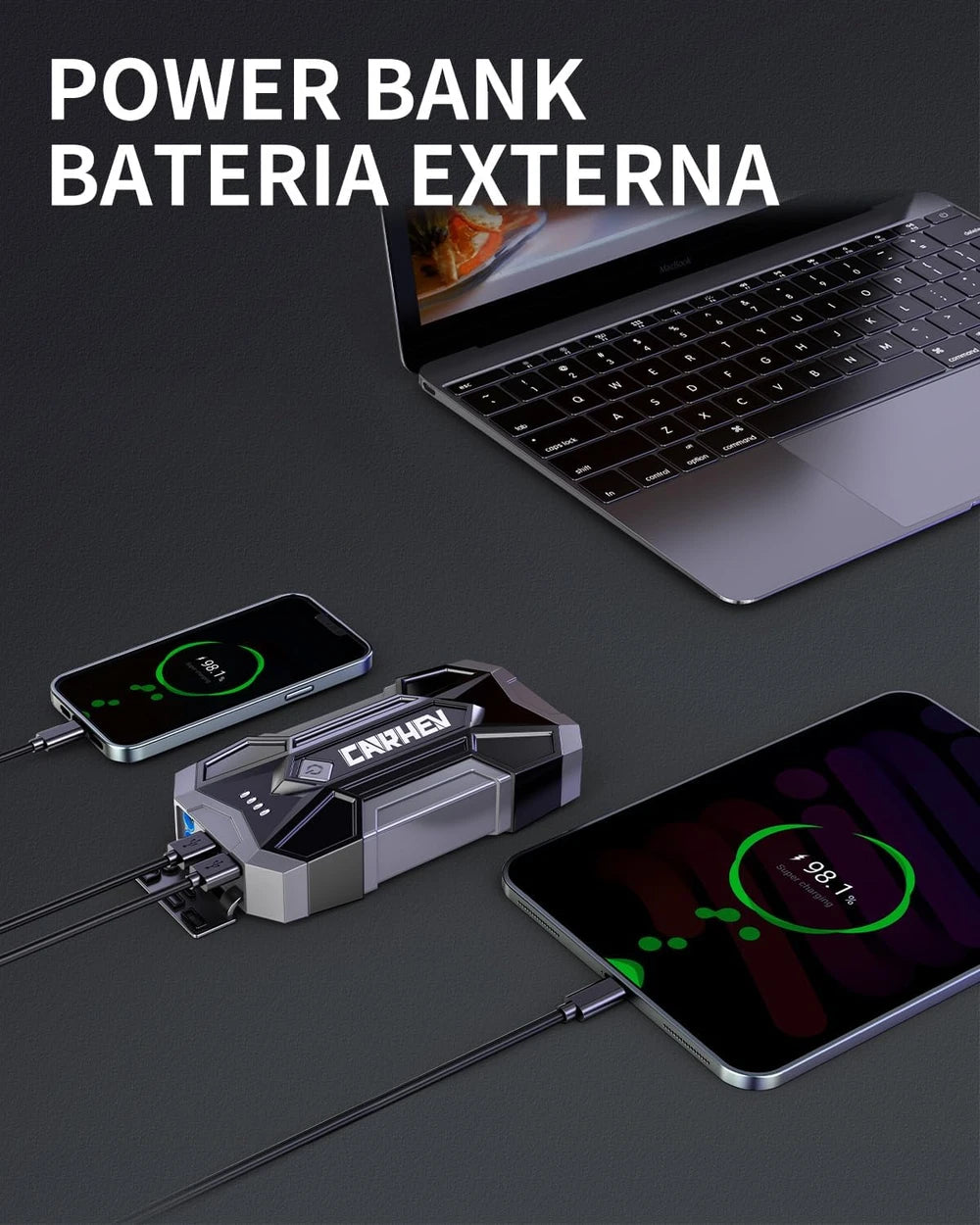 Carhev Arrancador de Bateria Portatil