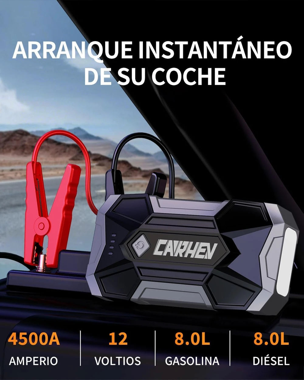 Carhev Arrancador de Bateria Portatil