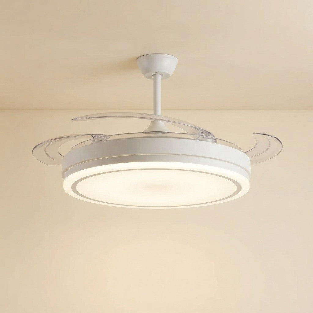 Retractable Blade Ceiling Fan with LED Light